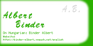 albert binder business card